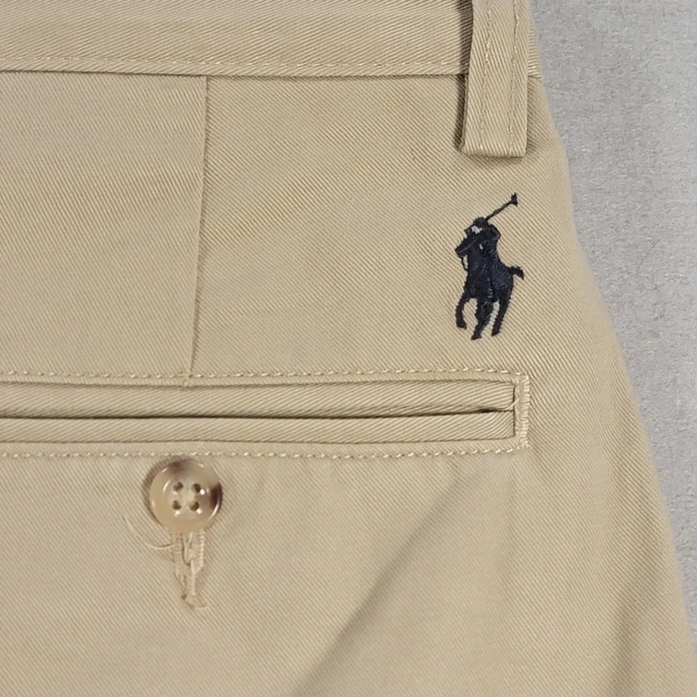 Polo Ralph Lauren Preston Pant Khaki Cuffed Chino Pants Tan Men's 32x28 Cotton